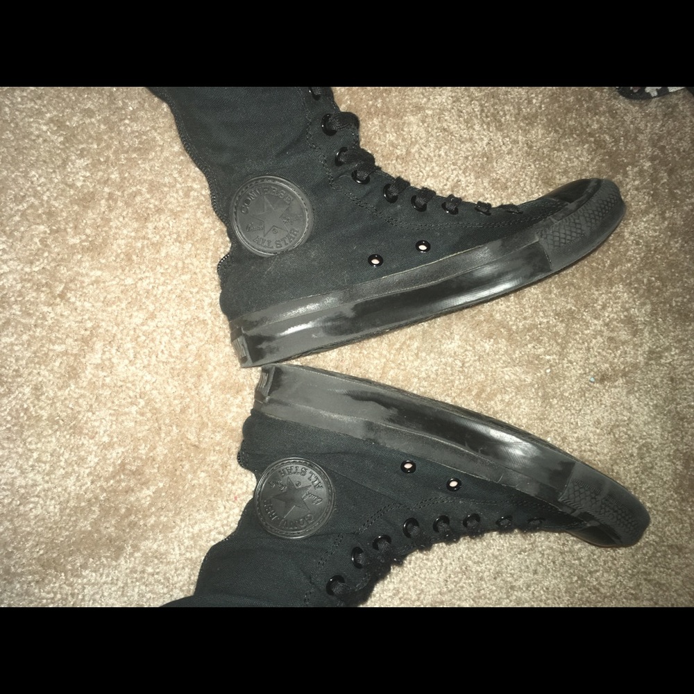 Chuck Taylor Converse black knee high boots
